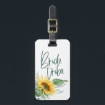 Etiqueta Para Maletas Tribuna de Novia Bridesmaid Sunflower Eucalyptus R<br><div class="desc">Celebra tu tribu de novias y viaja con estilo con estas divertidas etiquetas de equipaje de girasol. ilustraciones/gráficos de ReachDreams.etsy.com</div>