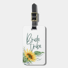 Etiqueta Para Maletas Tribuna de Novia Bridesmaid Sunflower Eucalyptus R