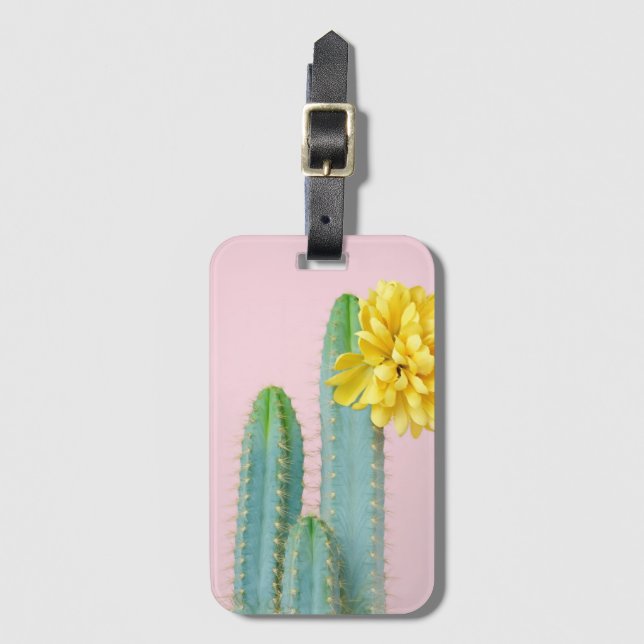 Etiqueta Para Maletas Trío azul del cactus (Anverso vertical)