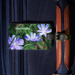 Etiqueta Para Maletas Trío de Flor de Flor Azul Salvaje Personalizado