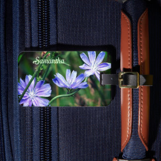 Etiqueta Para Maletas Trío de Flor de Flor Azul Salvaje Personalizado