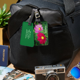Etiqueta Para Maletas Trío de flores Cosmos Personalizado