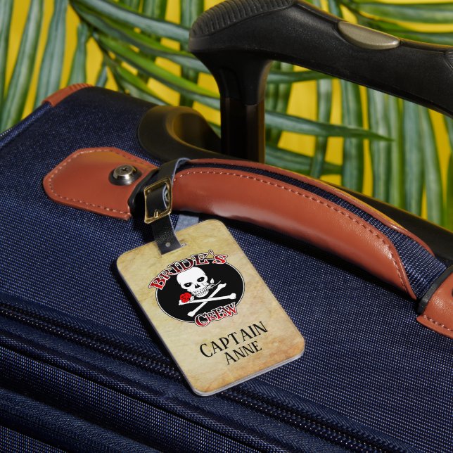 Etiqueta Para Maletas Tripulación de novia personalizada (Anverso In situ 1)