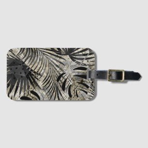 Etiqueta Para Maletas Tropical, Botánica, piel de serpiente, hojas, palm