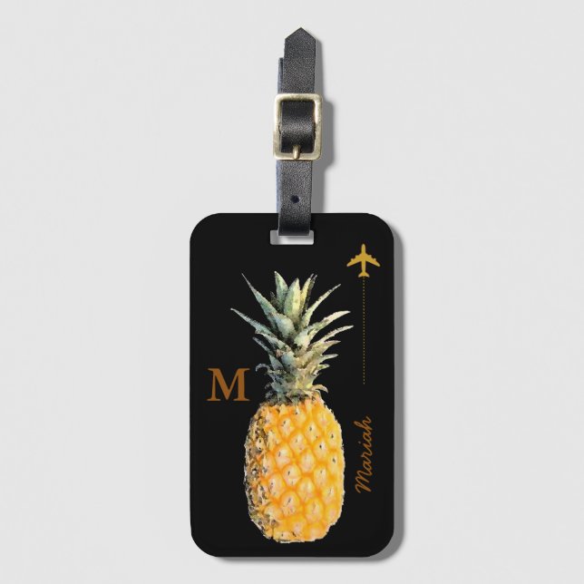 Etiqueta Para Maletas tropical de piña (Anverso vertical)
