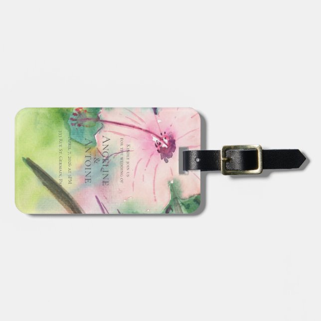 Etiqueta Para Maletas Tropical Destination Wedding  (Frente Horizontal)