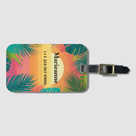 Etiqueta Para Maletas Tropical Paradise Sunset Gradient