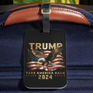 Etiqueta Para Maletas Trump 2024 Recuperemos Estados Unidos Bandera esta