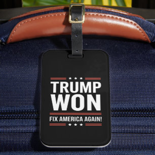 Etiqueta Para Maletas Trump Ganó MAGA Trump Ganador 2024 Arregla América