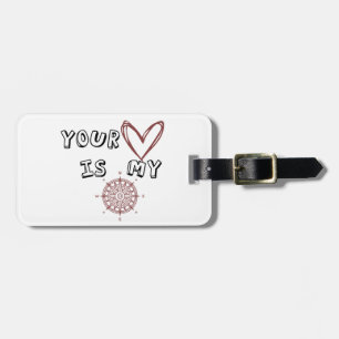 Etiqueta Para Maletas Tu corazón es mi brújula