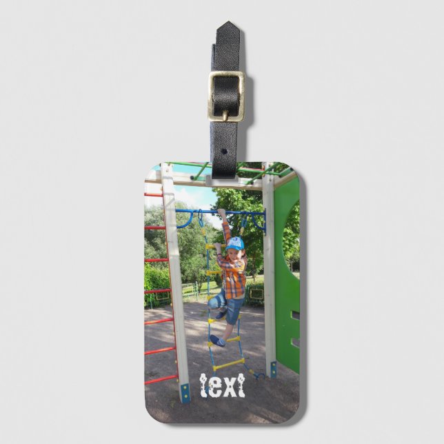 Etiqueta Para Maletas Tu foto, personalización (Anverso vertical)