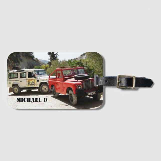 Etiqueta Para Maletas Tu foto, personalizar, iniciales, simple (Anverso horizontal)