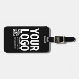 Etiqueta Para Maletas Tu logotipo con código QR editable y texto