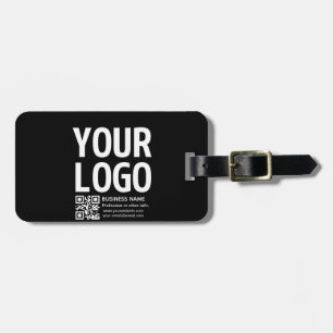 Etiqueta Para Maletas Tu logotipo con código QR editable y texto