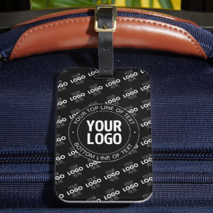 Etiqueta Para Maletas Tu logotipo y texto personalizable con patrón de l