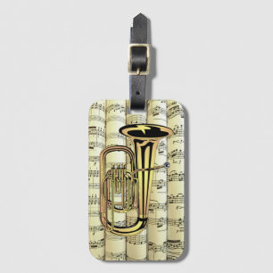Etiqueta Para Maletas Tuba Sobre La Música De Hoja Rodada ~