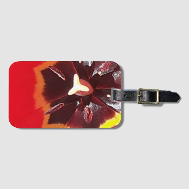 Etiqueta Para Maletas Tulip Rojo Scarlet (Anverso horizontal)