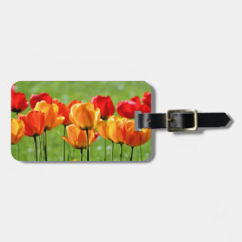 Etiqueta Para Maletas Tulipanes Amarillos Y Rojos