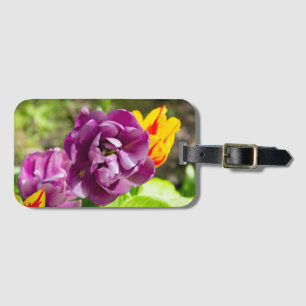 Etiqueta Para Maletas Tulipanes de Lilac en un día soleado
