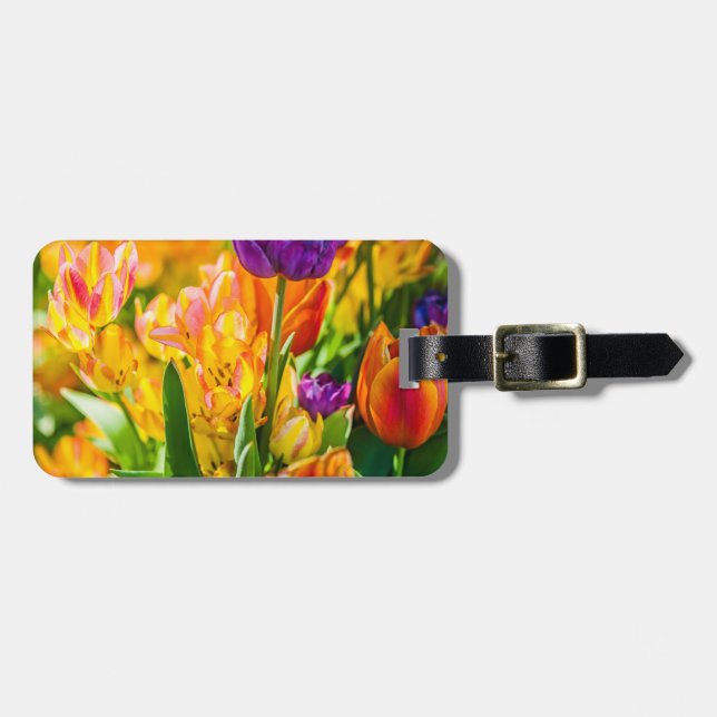 Etiqueta Para Maletas Tulipanes Encantadores 01 (Frente Horizontal)