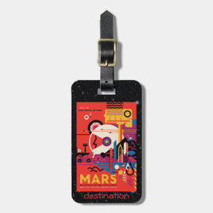 Etiqueta Para Maletas Turismo espacial en sitios históricos de Retro Mar