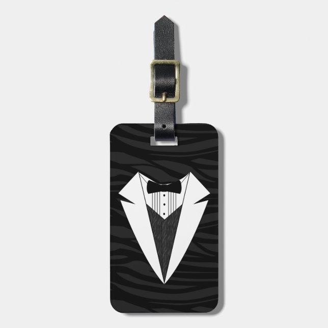 Etiqueta Para Maletas Tuxedo negro/blanco (Frente Vertical)