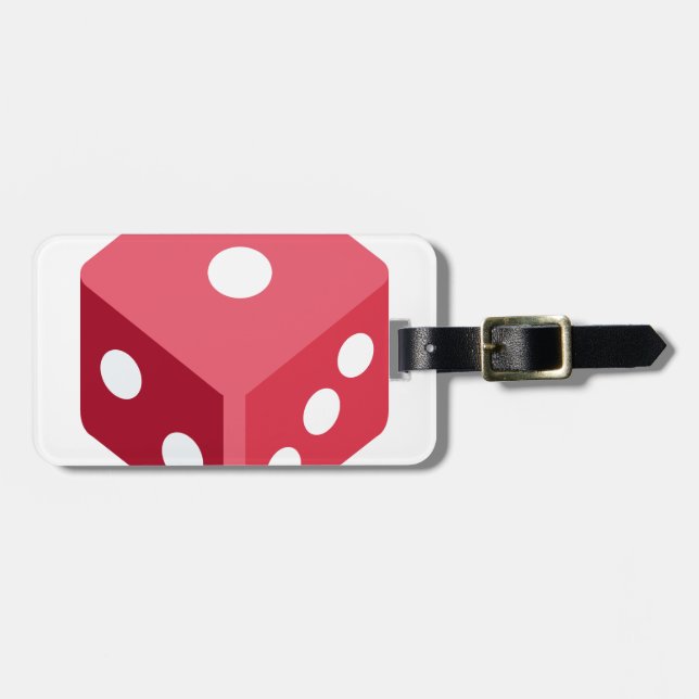 Etiqueta Para Maletas Twitter emoji - Red dice (Frente Horizontal)