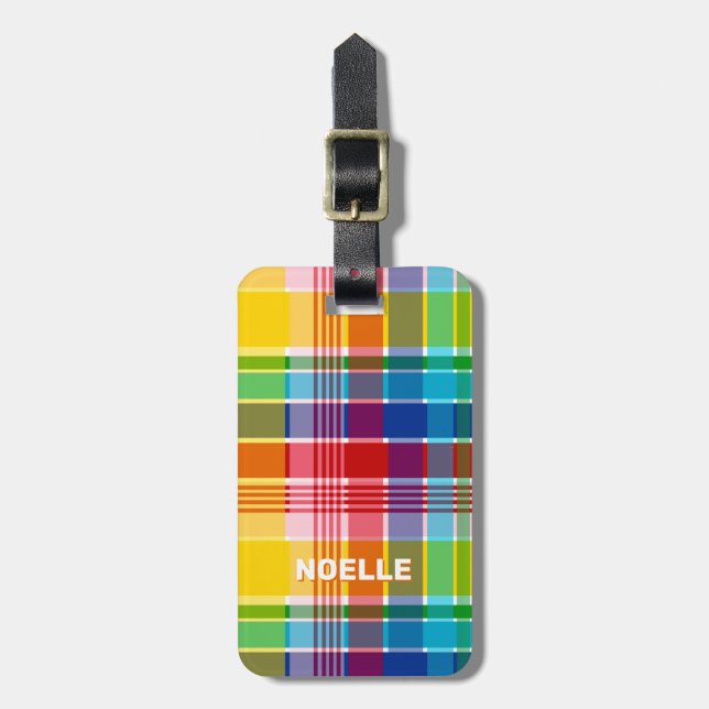 Etiqueta Para Maletas U.S. Virgin Islands Flag, Madras (Frente Vertical)