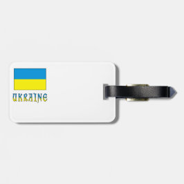 Etiqueta Para Maletas Ucrania y bandera ucraniana