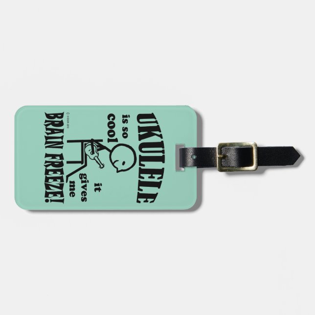 Etiqueta Para Maletas Ukulele, congelación cerebral (Frente Horizontal)