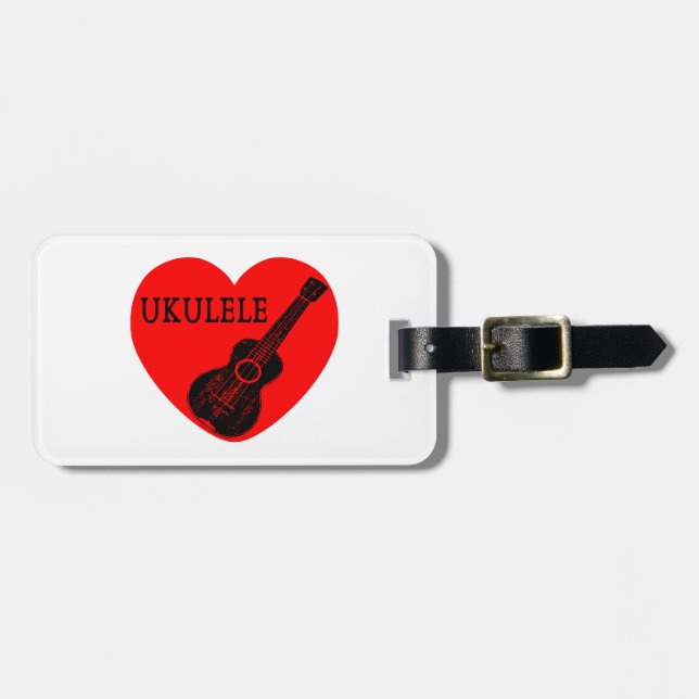 Etiqueta Para Maletas Ukulele Love (Frente Horizontal)