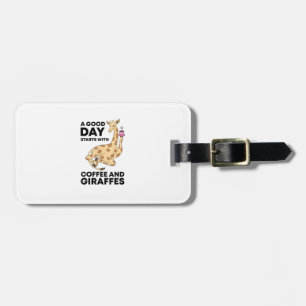 Etiqueta Para Maletas Un buen día empieza con café y regalo de jirafa gr