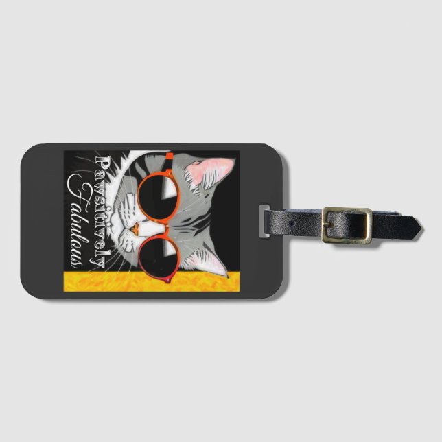 Etiqueta Para Maletas Un gato delicioso (Anverso horizontal)