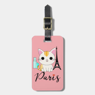 Etiqueta Para Maletas Un gato lindo en París