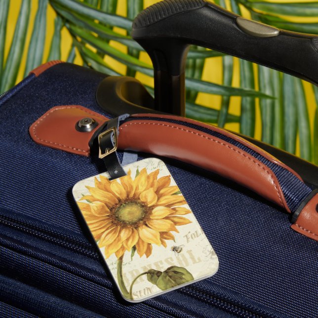 Etiqueta Para Maletas Un girasol amarillo (Anverso In situ 1)