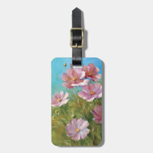 Etiqueta Para Maletas Un jardín floral rosado