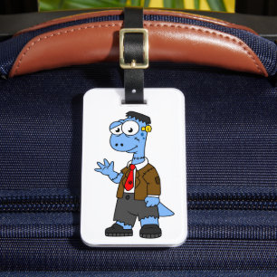 Etiqueta Para Maletas Un Personalizado Brontosaurio Se Vestió Como Frank