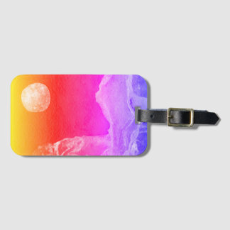 Etiqueta Para Maletas Una vista de cerca de mundos de fantasía y sus lun