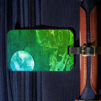 Etiqueta Para Maletas Una vista de cerca de mundos de fantasía y sus lun