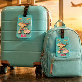 Etiqueta Para Maletas Unicornio arcoíris personalizado para niños