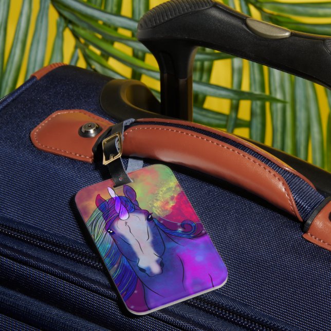 Etiqueta Para Maletas Unicornio cósmico 5 (Anverso In situ 1)