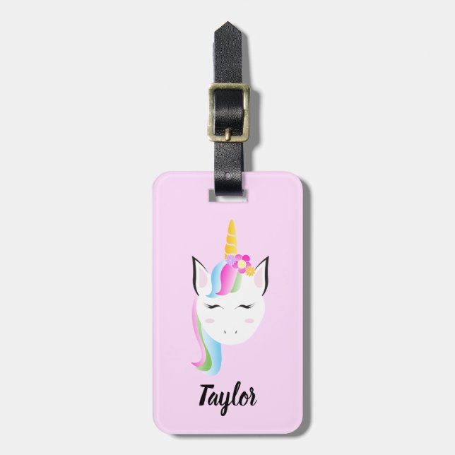 Etiqueta Para Maletas unicornio personalizado (Frente Vertical)