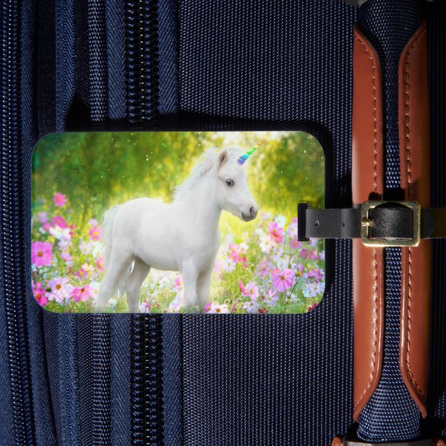 Etiqueta Para Maletas Unicornio Poni Blanco (Anverso In Situ 4)