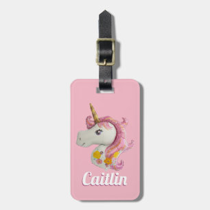 Etiqueta Para Maletas Unicornio rosa personalizado