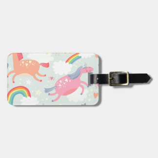 Etiqueta Para Maletas Unicornios y arco iris