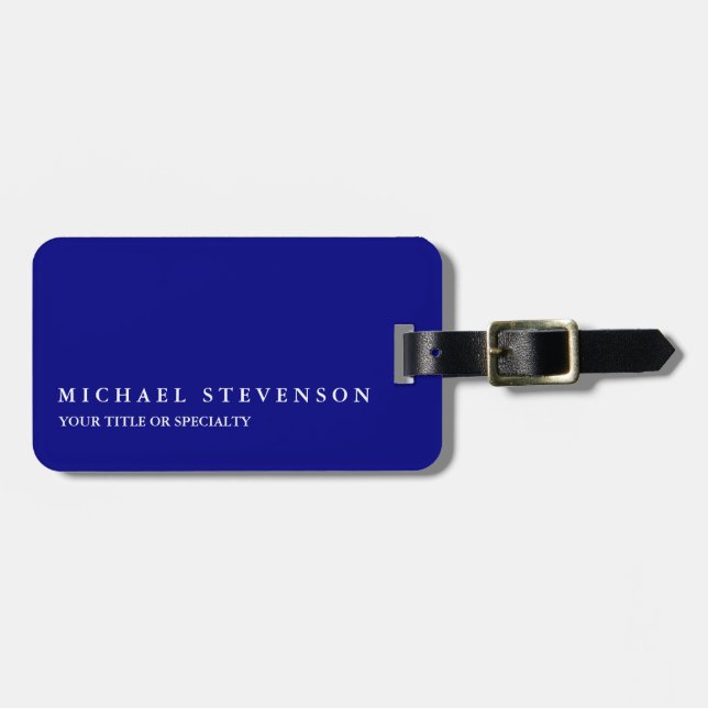 Etiqueta Para Maletas Unique Modern Navy Blue (Frente Horizontal)