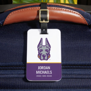 Etiqueta Para Maletas Universidad de Albany Gran Cabeza de Mascota Dane