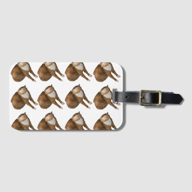 Etiqueta Para Maletas Upside-Down Sunshine Cat (Anverso horizontal)