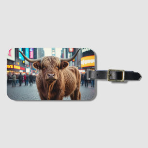Etiqueta Para Maletas Vaca Highland en Times Square