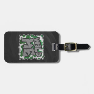 Etiqueta Para Maletas Vaca Salvaje Me Verde y Blanco Estampado